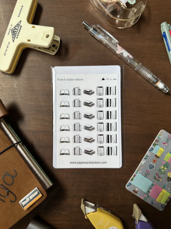 Books Foiled Sticker Sheets
