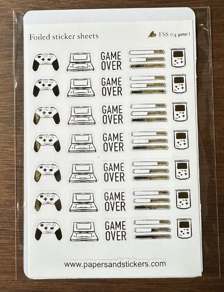 Gaming Foiled Sticker Sheets
