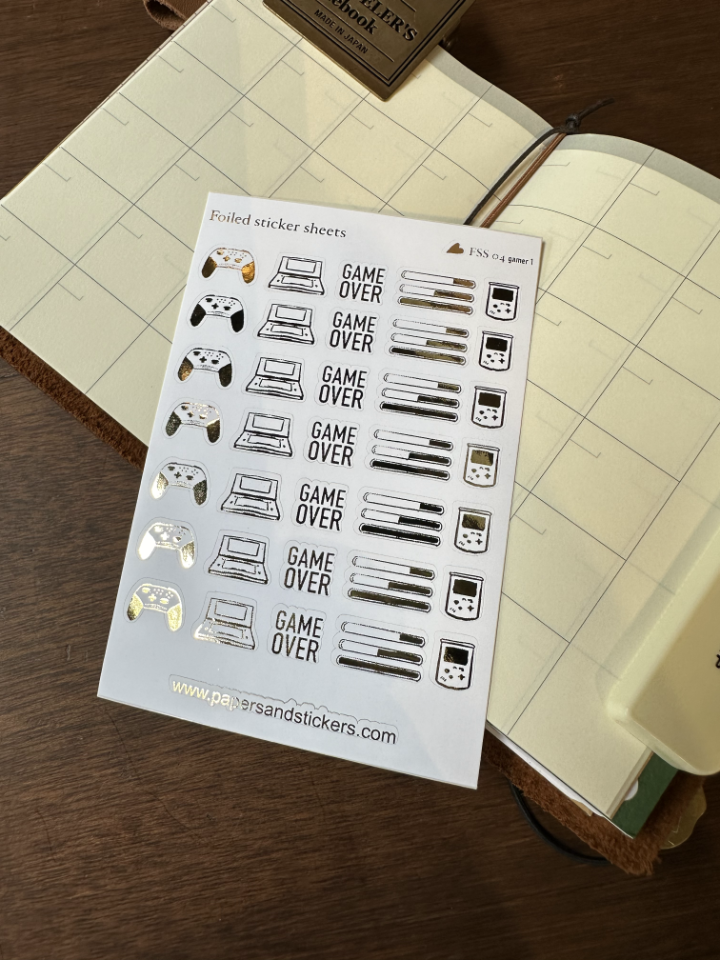 Gaming Foiled Sticker Sheets
