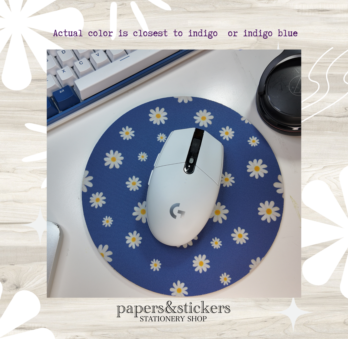 Mouse Pad Indigo & Daisy Dream - MPID (Round)