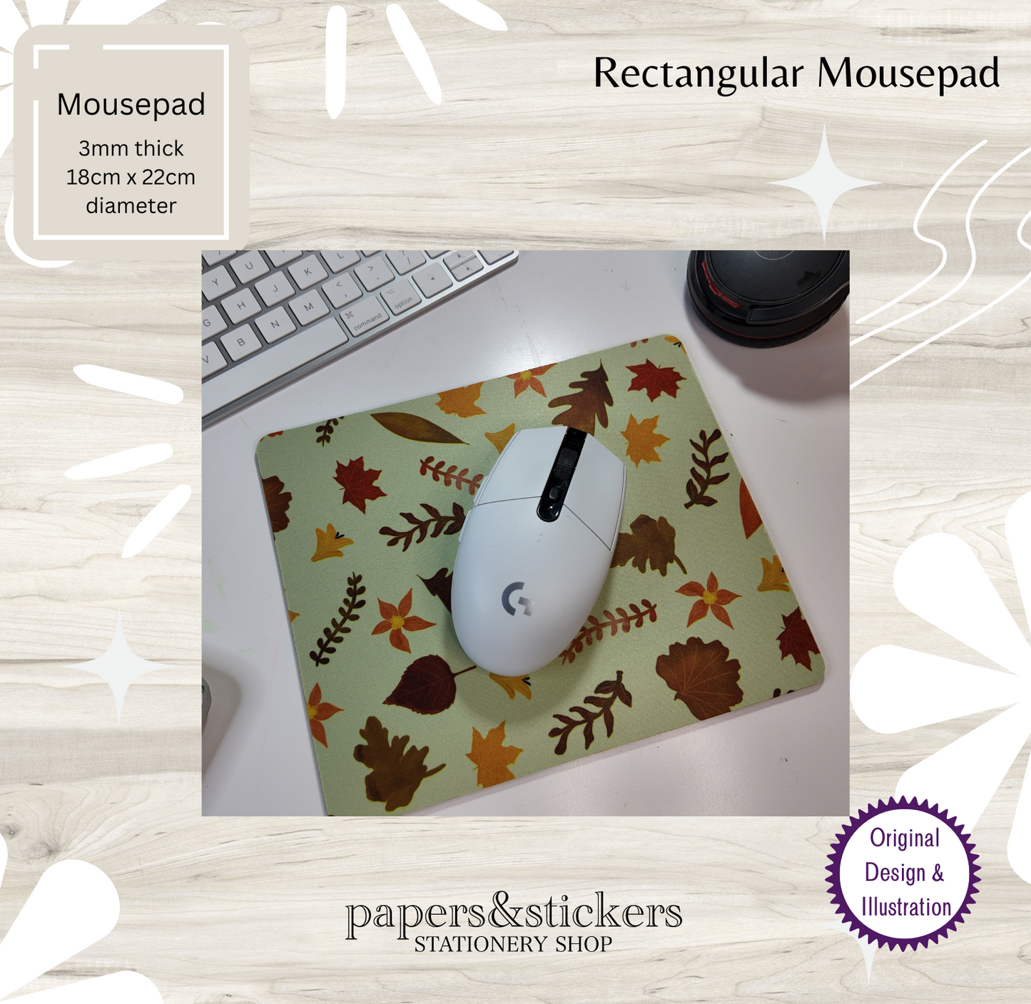 Mouse Pad Autumn Leaves - MPAL (Rectangular)